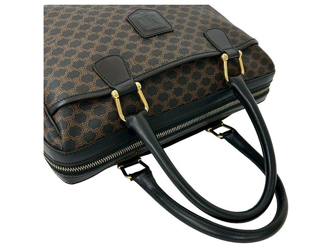 Céline CELINE Vintage Macadam Blazon Triomphe Muster Handtasche Braun Schwarz - Ansicht 4