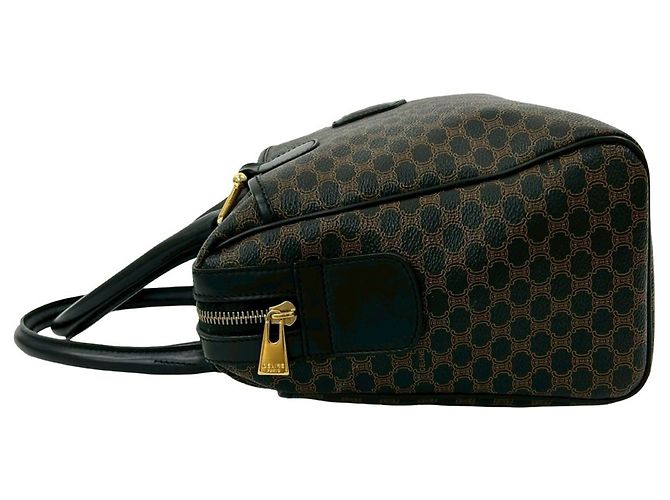 Céline CELINE Vintage Macadam Blazon Triomphe Muster Handtasche Braun Schwarz - Ansicht 5