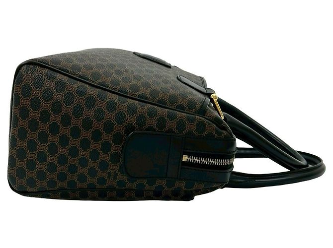 Céline CELINE Vintage Macadam Blazon Triomphe Muster Handtasche Braun Schwarz - Ansicht 6