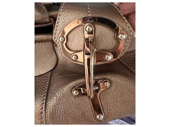 Borsa Fay in pelle dorata D'oro - vista 5