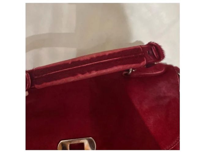 Borsa a tracolla Marni in pelle di vitello rossa Rosso - vista 3