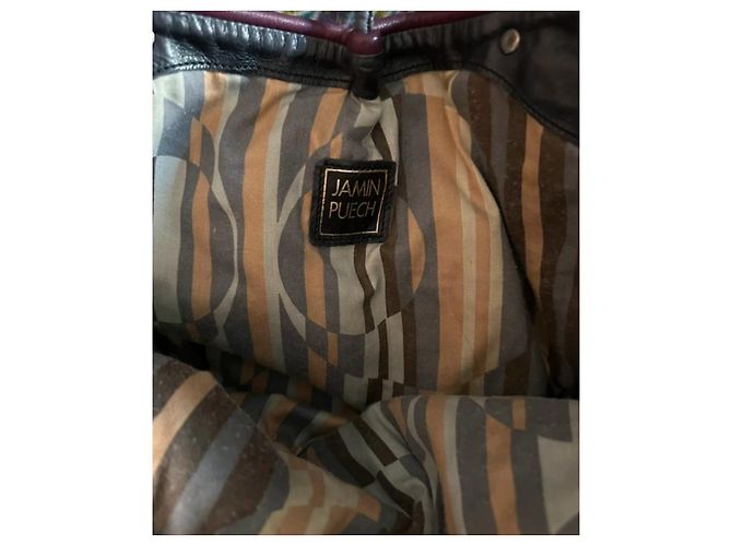 Jamin Puech Handtasche Dunkelgrünes Metallic Leder Blumenmuster Mehrfarben - Ansicht 2