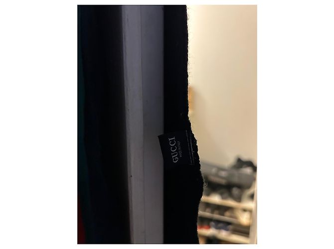 Sciarpa Gucci in lana a righe nero rosso verde - vista 4