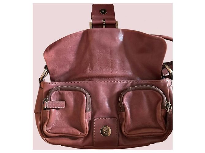 Borsa baguette Prada in pelle prugna Porpora - vista 3