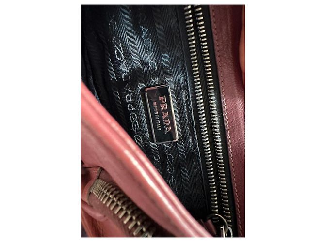 Borsa baguette Prada in pelle prugna Porpora - vista 5