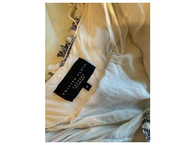 Vestido de seda blanco Philipp Plein - vista 10