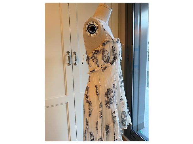 Vestido de seda blanco Philipp Plein - vista 7