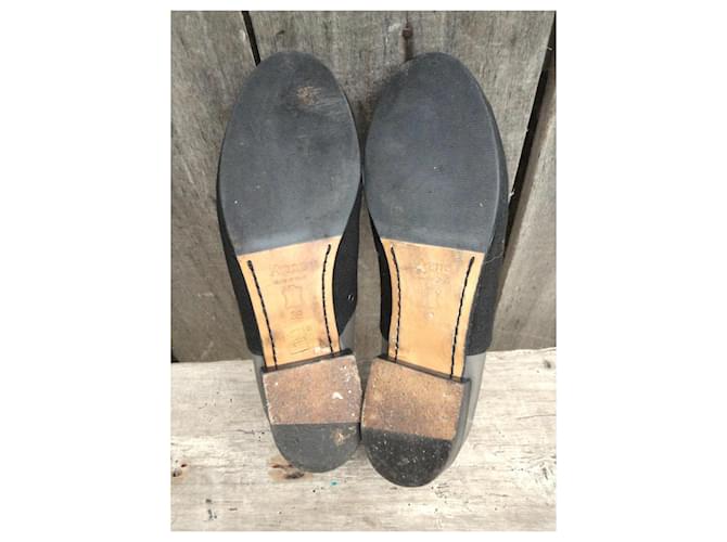 Acne Studios Richelieu Scarpe stringate nere in tela e pelle Nero - vista 5