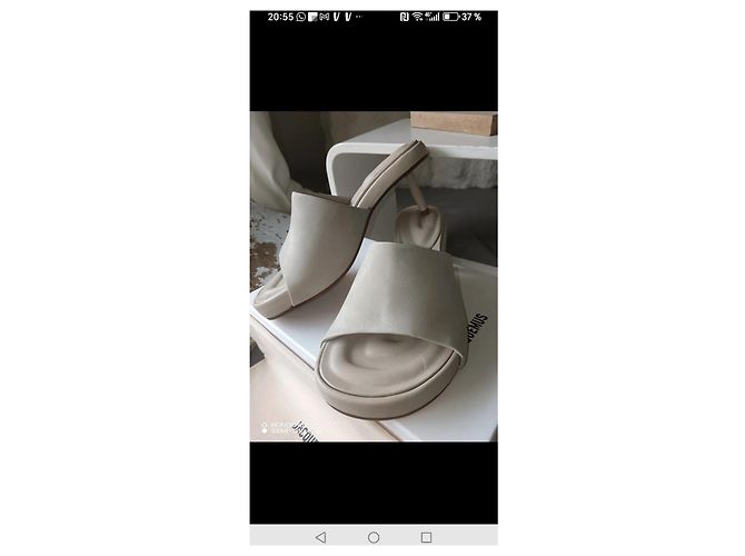 Mule in pelle beige Jacquemus - vista 4