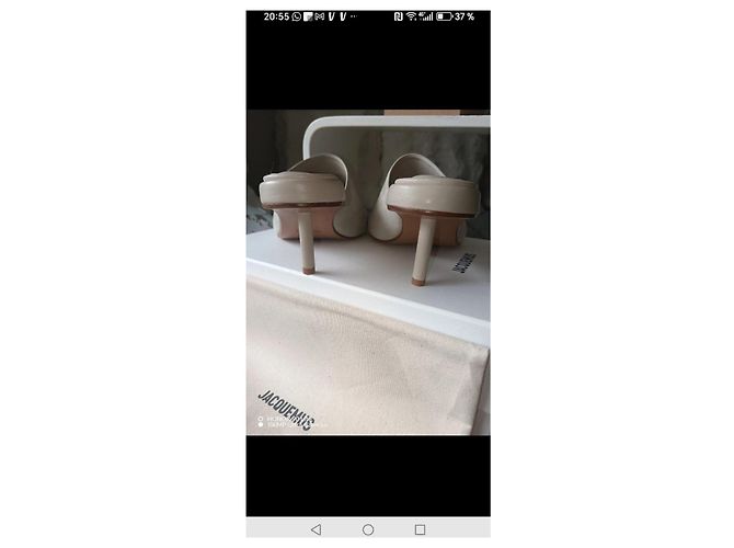 Mule in pelle beige Jacquemus - vista 5