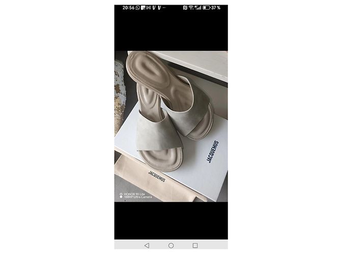 Mule in pelle beige Jacquemus - vista 7