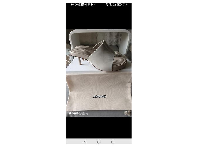 Mule in pelle beige Jacquemus - vista 9