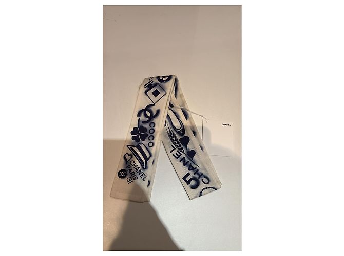 Chanel Twilly Clásico Blanco Azul marino - vista 4