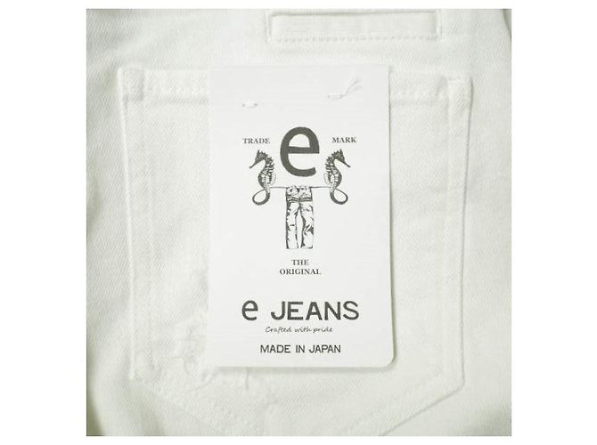 Autre Marque Pantalones de mezclilla de algodón slim rectos Blanco - vista 8