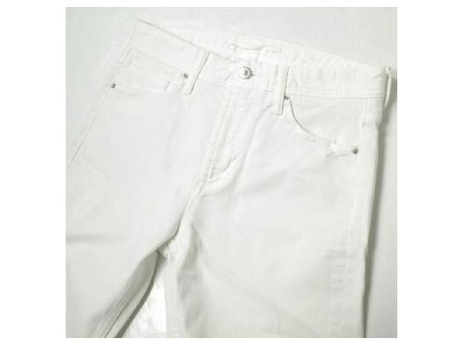 Autre Marque Pantalones de denim de algodón slim recto Blanco - vista 4