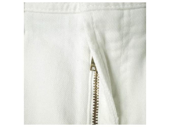 Autre Marque Pantalones de denim de algodón slim recto Blanco - vista 5