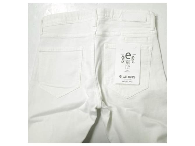 Autre Marque Pantalones de denim de algodón slim recto Blanco - vista 6