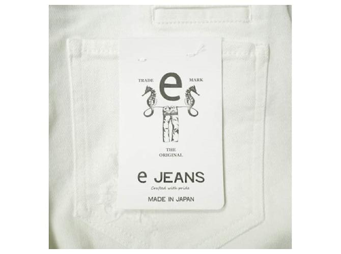 Autre Marque Pantalones de denim de algodón slim recto Blanco - vista 8