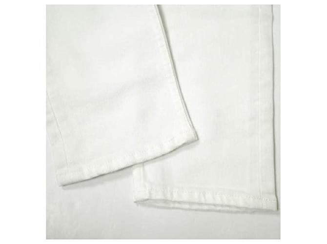 Autre Marque Pantalones de denim de algodón slim recto Blanco - vista 9