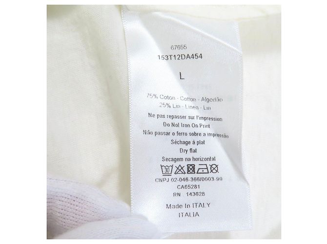Camiseta de algodón Christian Dior Blanco Blanco roto - vista 8