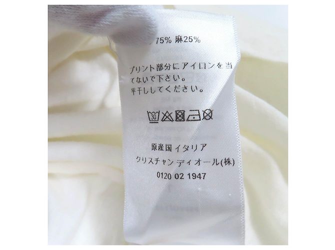 Camiseta de algodón Christian Dior Blanco Blanco roto - vista 9
