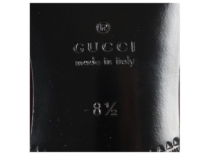 Mocassini in pelle Horsebit Gucci Marrone Bordò - vista 10