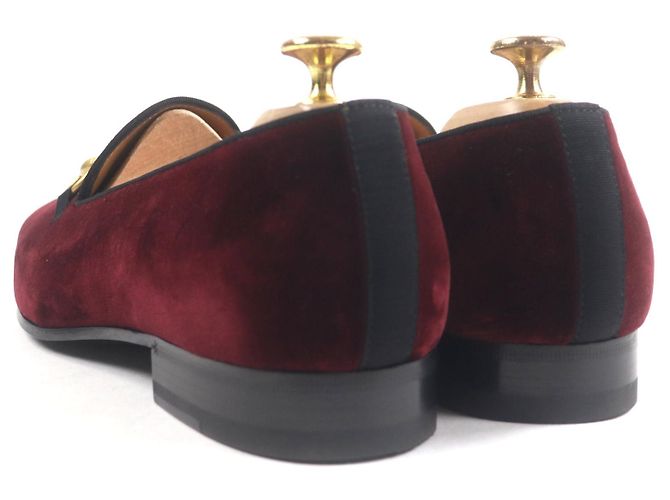 Mocassini in pelle Horsebit Gucci Marrone Bordò - vista 4