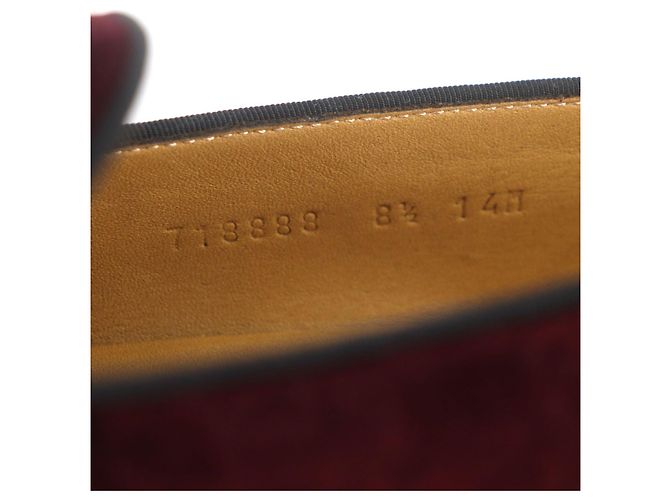 Mocassini in pelle Horsebit Gucci Marrone Bordò - vista 9