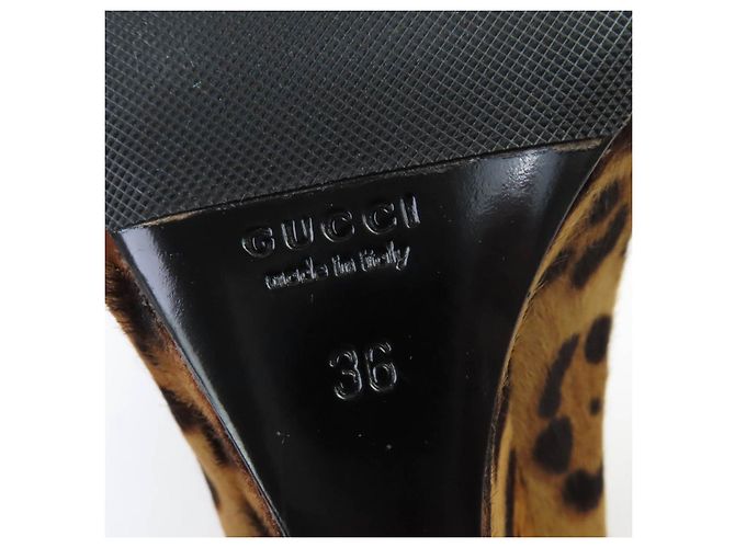 Décolleté con zeppa Gucci Interlocking G Harako Marrone - vista 10