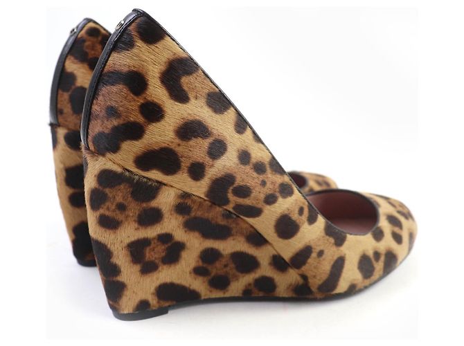 Décolleté con zeppa Gucci Interlocking G Harako Marrone - vista 2