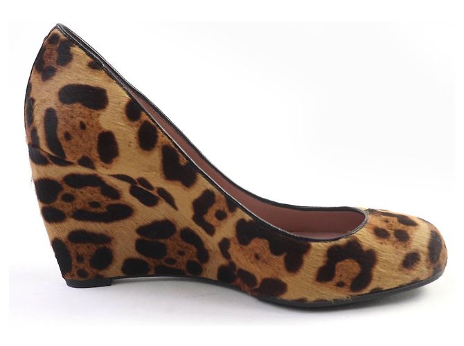 Décolleté con zeppa Gucci Interlocking G Harako Marrone - vista 5