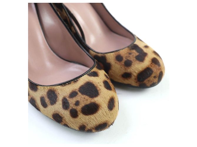 Décolleté con zeppa Gucci Interlocking G Harako Marrone - vista 7