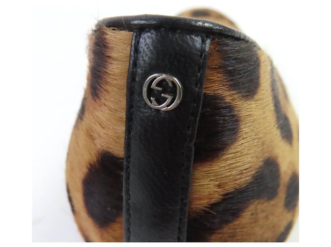Décolleté con zeppa Gucci Interlocking G Harako Marrone - vista 8