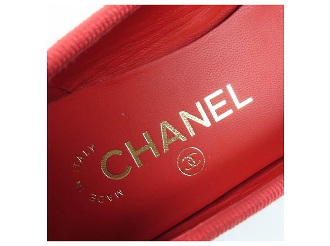 Timeless Chanel COCO Mark Patent leather Ballet Flats Black Red - view 10