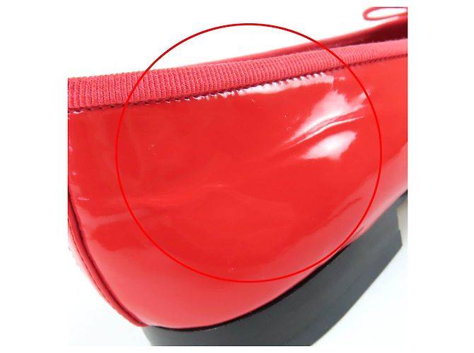 Timeless Chanel COCO Mark Patent leather Ballet Flats Black Red - view 15
