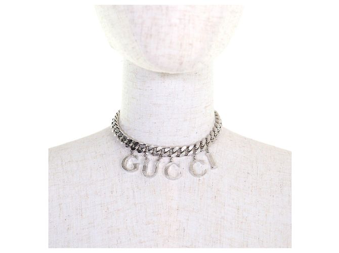 Collana Gucci Script Logo G intrecciata Accessori Argento - vista 3