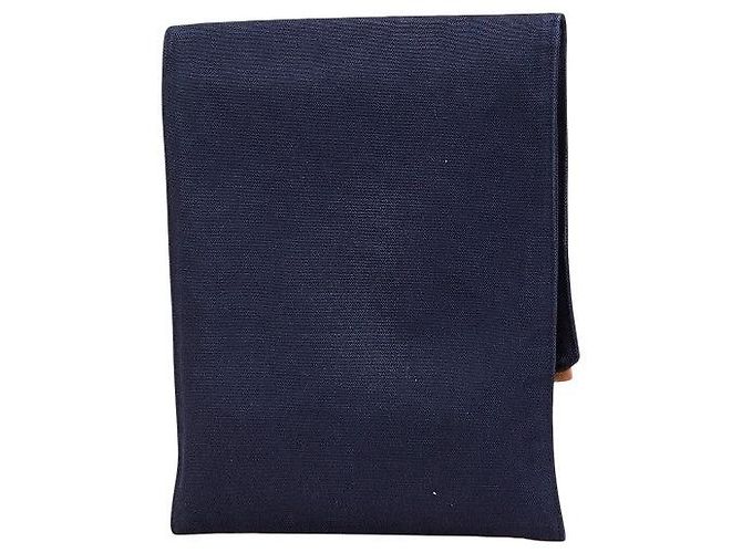 Pochette in cotone Hermès Bolide Blu - vista 2