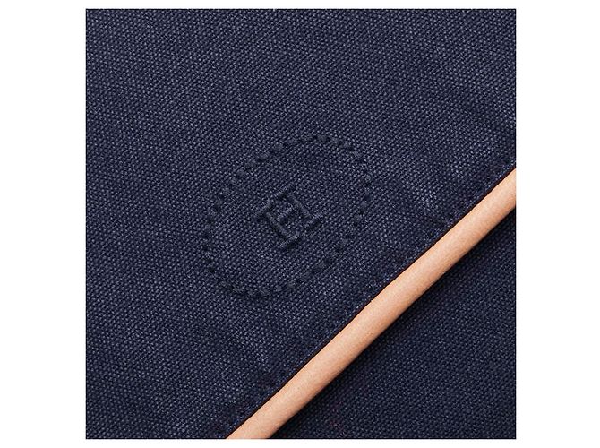 Pochette in cotone Hermès Bolide Blu - vista 6