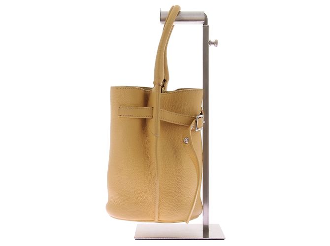 Céline Borsa "Big bag" secchiello in vitello grana gialla Giallo - vista 3