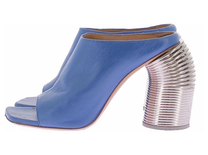 Off White Blaue Absatzmules - Ansicht 3
