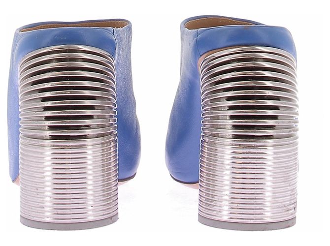 Off White Blaue Absatzmules - Ansicht 5