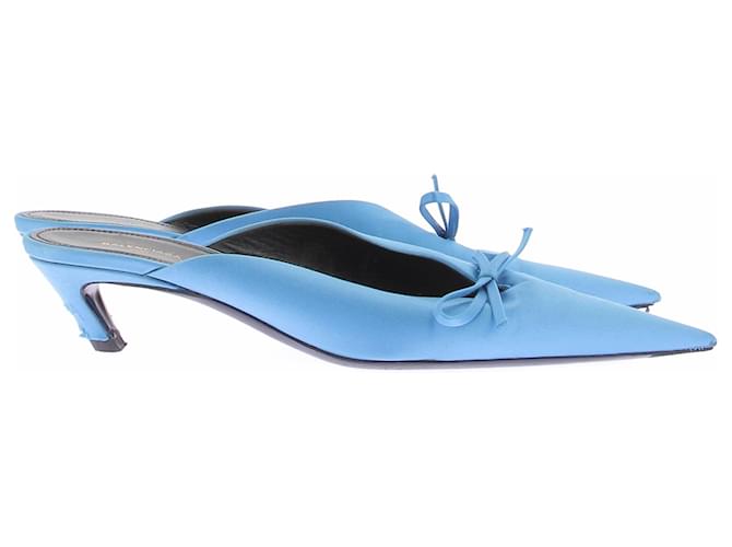 Balenciaga Mule di raso blu - vista 2