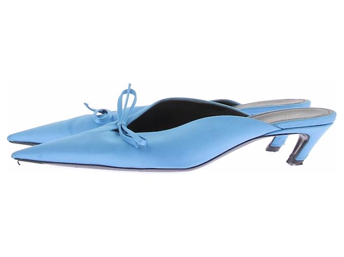 Balenciaga Mule di raso blu - vista 3
