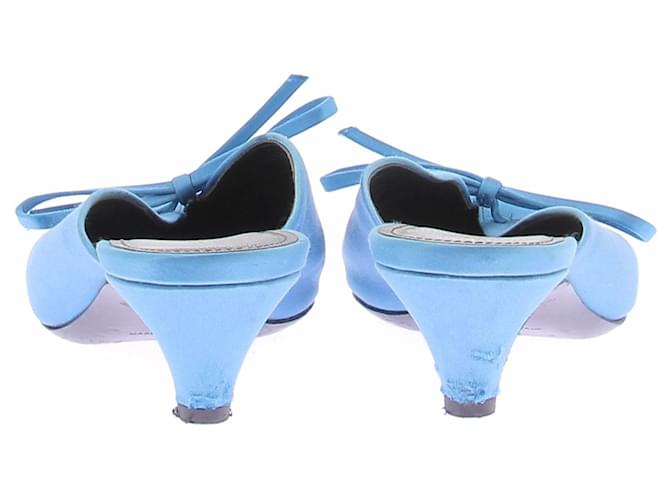 Balenciaga Mule di raso blu - vista 5