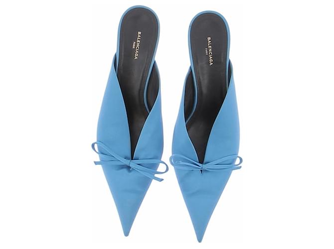 Balenciaga Mule di raso blu - vista 6