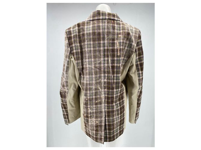 Autre Marque Chaqueta de cuadros ELLEME de algodón marrón Talla 38 Castaño - vista 2