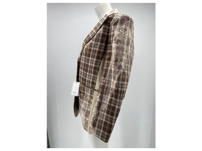Autre Marque Chaqueta de cuadros ELLEME de algodón marrón Talla 38 Castaño - vista 3