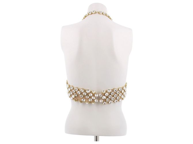 Autre Marque Top com pedras e pérolas Dourado - vista 2