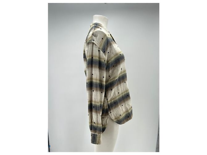 Autre Marque Camisa azul gris en algodón - vista 3