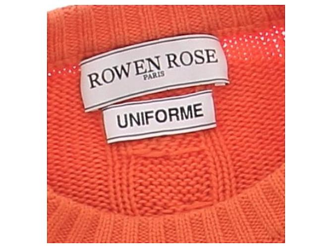 Autre Marque ROWEN ROSE Kaschmir Pullover Orange S - Ansicht 5